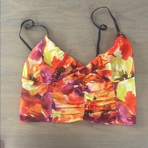 Garage Multicolor Floral Crop Top